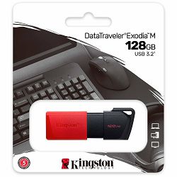 Kingston 128GB DataTraveler Exodia M USB slider cap USB 3.2 Gen2, red