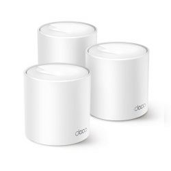 TP-Link AX1500 Deco X10 (3-pack), Dual-Band Home Mesh Wi-Fi 6, WiFi 6 brzine do 1,500 Mbps/1,201 Mbps na 5GHz i 300 Mbps na 2,4GHz/ do 120 uređaja/ 2×Gigabit port/ pokriva do 190m2/Deco App