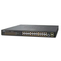 PLANET Gigabit preklopnik (Switch) 24-port IPv4 upravljiv 802.3at PoE + 2-port 100/1000X SFP (300W)