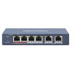 HikVision 4-Port 100Mbps RJ45 PoE (60W) 2x 100Mbps RJ45 Unmanaged Switch