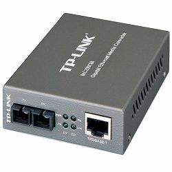 Media Filter TP-Link MC200CM, 1000Mbps RJ45 to 1000Mbps multi-mode SC fiber Converter, Full-duplex,up to 550m, switching power adapter, chassis mountable