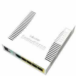 MikroTik 5-port GbE smart switch 1x SFP cage with PoE out on 4 ports