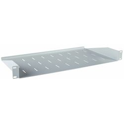 Masterlan fixed perforated shelf. 1U, 19", depth 250mm, koad capacity 25kg, gray