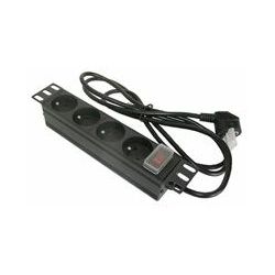 Masterlan 10" PDU 4x230V, black, 1,8m, with switch