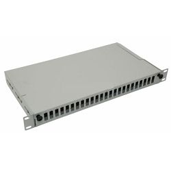 NFO Patch Panel 1U 19" - 24x SC Duplex, Pull-out, 2 trays