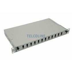 NFO Patch Panel 1U 19" - 12x SC Duplex, Pull-out, 1 tray, Gray