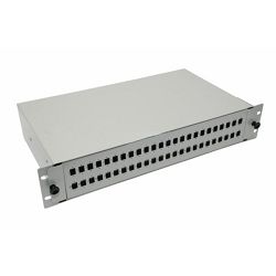 NFO Patch Panel 2U 19" - 48x SC Simplex LC Duplex, Slide-out on rails, 2 trays