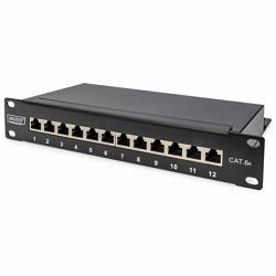 Digitus CAT 6A Patch Panel, shielded, 12-Port, 1U, 10"