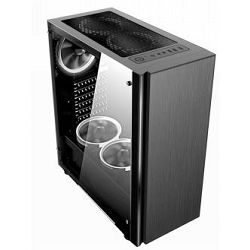 NaviaTec Master V2 Gaming Case, Tempered Glass Panel, 3x Black fans