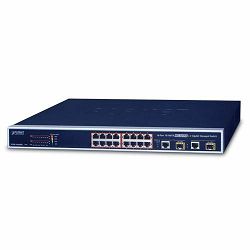 Planet 18-Port Web Managed PoE Switch (16x 100Mbps 802.3at PoE (220W) 2x 1G TP SFP Combo Switch