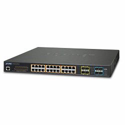 Planet L2 24-Port 10 100 1000T Ultra PoE 4-Port 10G SFP Managed Switch w Redundant Power