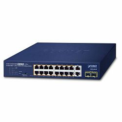 Planet 16-Port 10 100 1000T 802.3at PoE 2-Port 10 100 1000T 2-Port 1000X SFP Desktop Rackmount Switch