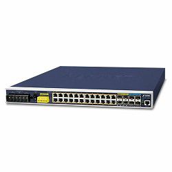 Planet Industrial L3 24-Port 10 100 1000T 802.3at PoE 4-Port 10G SFP Managed Ethernet Switch (-40~75 degrees C)