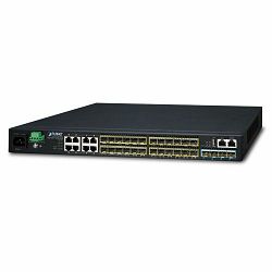 Planet Layer 3 16-Port 100 1000X SFP 8-Port Gigabit TP SFP 1000X SFP 4-Port 10G SFP Stackable Managed Gigabit Switch with 36-75V DC Redundant Power