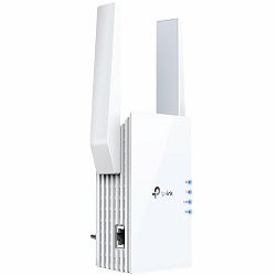 TP-Link RE605X AX1800 Wi-Fi 6 Range Extender,574 Mbps at 2.4 GHz + 1201 Mbps at 5 GHz,2 × External Antennas, 1 × Gigabit Port, Broadcom 1.5GHz Quad-Core CPU,Wall Plugged,Tether App,WPS,Intelligent Sig