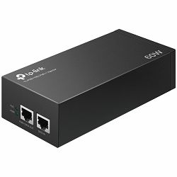 TP-Link TL-POE170S PoE++ Injector Adapter, 1× Gigabit PoE Port, 1× Gigabit Non-PoE Port, 802.3bt/at/af Compliant, 60 W PoE Power, Data and Power Carried over The Same Cable Up to 100 Meters, Steel Cas