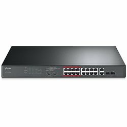 TP-Link TL-SL1218MP 16-Port 10/100 Mbps+2-Port Gigabit Rackmount Switch with 16-Port PoE+,30W for each PoE port,192W total power budget,Up to 250 m data and power transmission under Extend Mode specia