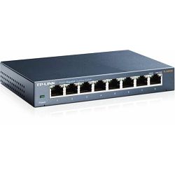 TP-Link TL-SG108, 8-port GbE switch, metalno