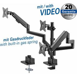 Transmedia Full-Motion Desk Bracket for 3 Flat Screens