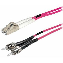 Transmedia Fibre optic MM OM4 Duplex Patch cable LC-ST 1m