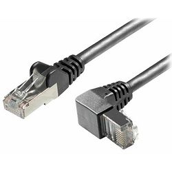Transmedia Cat6A SFTP Patch Cable, RJ45 plug angled down, 1m