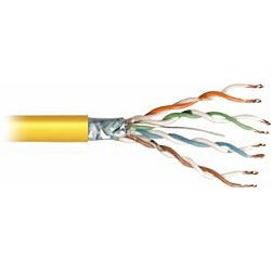 Transmedia FTP-Cable, Stranded Wire, CAT5e. yellow, on spool, 100 m