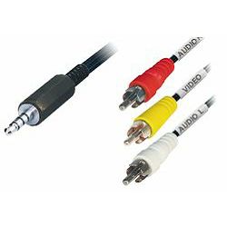 Transmedia Adapter Cable 4 way plug 3,5 mm to 3x RCA-plug, 2,0 m