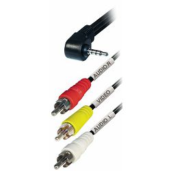 Transmedia Connecting Cable 4 pin 3,5 mm plug, angled - 3x RCA-plug, 2m