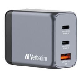 Verbatim GNC-65 GaN Charger 3 Port 65W USB A/C