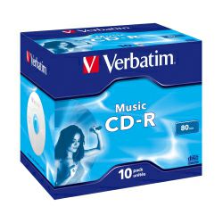 CD-R Verbatim 700MB Audio Colour LiveIt 10 pack JC