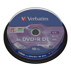 DVD+R DL Verbatim 8.5GB 8× Matt Silver 10 pack spindle (Double Layer)