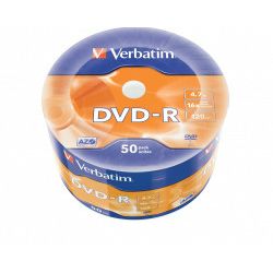 DVD-R Verbatim 4.7GB 16× Matt Silver Wagon Wheel 50 pack 