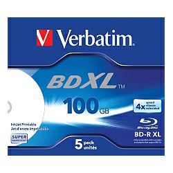 Blu-Ray Verbatim BD-R DL XL 4× 100GB Wide White Inkjet Printabilni Hard Coat Surface, 5 kom. JC (Double Layer)