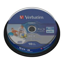 Blu-Ray Verbatim BD-R SL 6× 25GB HTL WIDE Printabilni No ID, 10 kom. spindle (Single Layer)