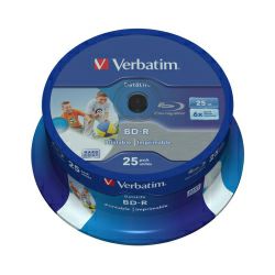 Blu-Ray Verbatim BD-R SL 6× 25GB HTL WIDE Printabilni No ID, 25 kom. spindle (Single Layer)