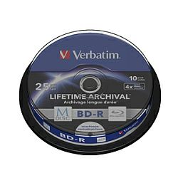 Blu-Ray M-Disc Verbatim BD-R SL 25GB 4× Printable 10 pack spindle (Single Layer)