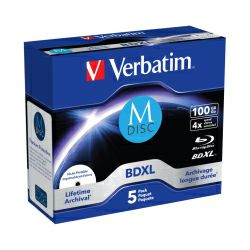 Blu-Ray M-Disc Verbatim BD-R XL 100GB 4× Inkjet Printable 5 pack JC