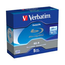 Blu-Ray Verbatim BD-R SL 6× 25GB White Blue Surface Hard Coat, 5 kom. JC (Single Layer)