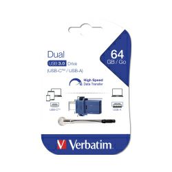 Verbatim USB3.0/USB-C StorenGo Dual 64GB, crno-plavi