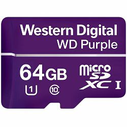 MicroSDXC Card WD Purple SC QD101 Ultra Endurance 64GB, SDA 6.0, Speed Class 10, TBW 32-EOL