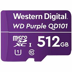 MicroSDXC Card WD Purple SC QD101 Ultra Endurance 512GB, SDA 6.0, Speed Class 10, TBW 256