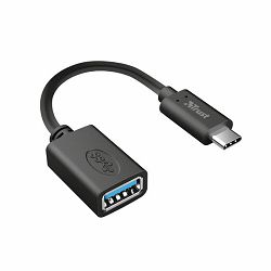 Adapter TRUST Calyx, USB-C (M) na USB-A (Ž), kabel 9 cm, Black