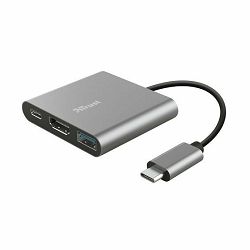 Adapter TRUST Dalyx, 3u1, USB-C, Silver