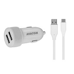 Avacom autopunjač, 5V/3,1A, dual: USB &amp; USB-C