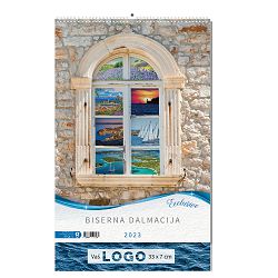 "BISERNA DALMACIJA" 13 list., dim: 33x55 cm, PVC vrećica, P/25, color kalendar