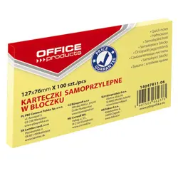 Blok samoljepljivi Office products 127x76 mm, 100 listića, žuti