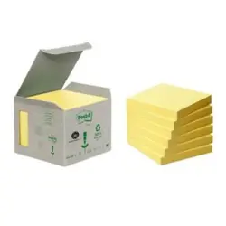 Blok samoljepljivi Post-it 3M Eko 76x76 mm, 6x100 listića, žuti