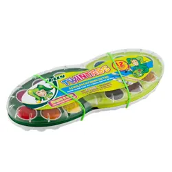 Boje vodene Jolly Twintabs 12 boja s 2 kista u plastičnoj kutiji
