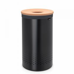 Brabantia košara za rublje 60L, okrugla; crna