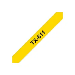 BROTHER P-Touch TX-611 black on yellow, TX611